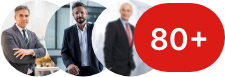 Oltre 80 clienti soddisfatti Seriplast - badge rosso clienti azienda termoformatura