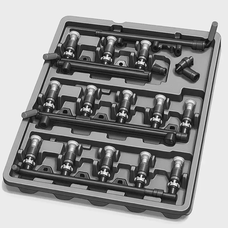 Trays termoformati “a perdere” per movimentazione industriale – vassoi leggeri Seriplast Firenze