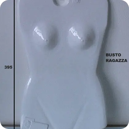 Busto portacostume modello Ragazza altezza 395 mm in plastica bianca – Seriplast Firenze